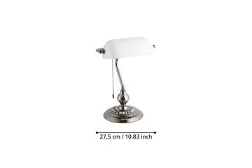 Bordslampa Eglo Banker Nickel Vit - Vit - Belysning - Inomhusbelysning & lampor - Skrivbordslampa