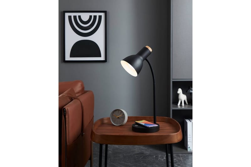 Bordslampa Eglo Veradal-Qi med Touch - Svart/Brun - Belysning - Inomhusbelysning & lampor - Skrivbordslampa
