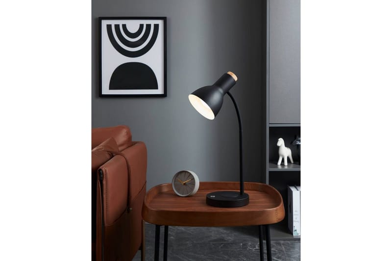 Bordslampa Eglo Veradal-Qi med Touch - Svart/Brun - Belysning - Inomhusbelysning & lampor - Skrivbordslampa