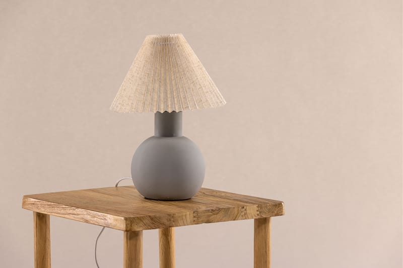 Manno Bordslampa 37 cm Grå - Sängbordslampa - Sovrumslampa - Fönsterlampa på fot - Bordslampor & bordsbelysning