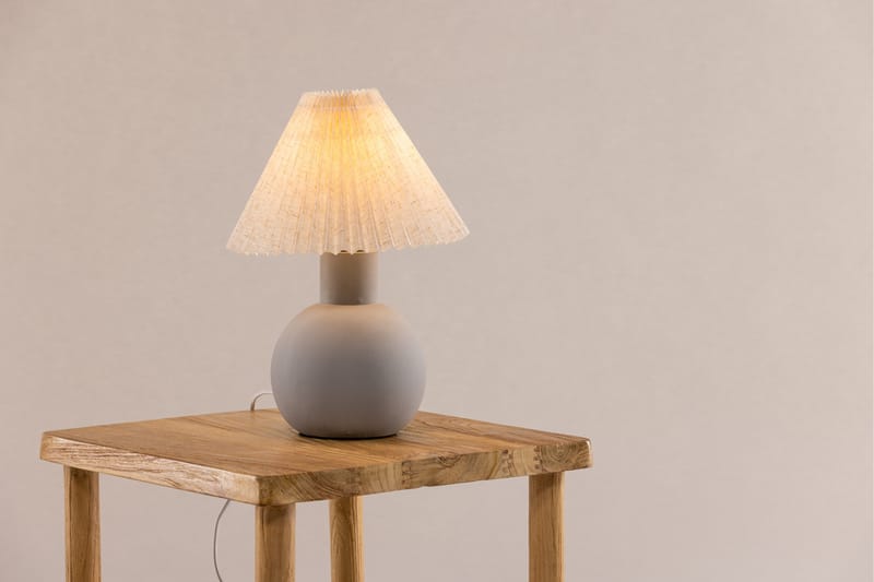 Manno Bordslampa 37 cm Grå - Sängbordslampa - Sovrumslampa - Fönsterlampa på fot - Bordslampor & bordsbelysning