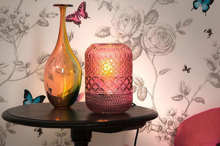 MINNA Bordslampa Rosa/Glas - Aneta Lighting - Bordslampor & bordsbelysning - Fönsterlampa på fot - Sängbordslampa - Sovrumslampa