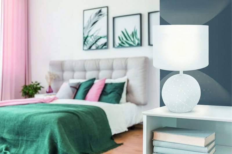 MONTALBANO Bordslampa Rund 23 Vit - Eglo - Sängbordslampa - Sovrumslampa - Bordslampor & bordsbelysning - Fönsterlampa på fot