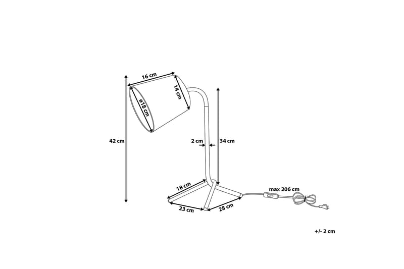 MOOKI Bordslampa 28 cm - Sängbordslampa - Sovrumslampa - Fönsterlampa på fot - Bordslampor & bordsbelysning