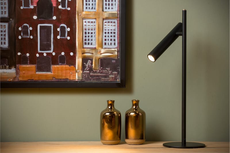 PHILON Bordslampa Svart - Lucide - Sovrumslampa - Sängbordslampa - Bordslampor & bordsbelysning - Fönsterlampa på fot