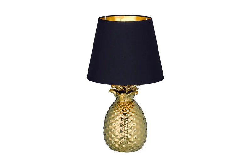 Pineapple Bordslampa 35cm E14 guld/ svart, Guld/Svart