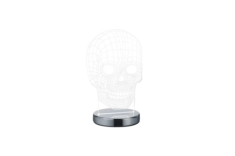 Skull LED Bordslampa krom, Krom