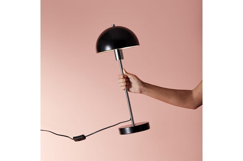 VIENDA Bordslampa 20 Rund Svart - Herstal - Sängbordslampa - Sovrumslampa - Fönsterlampa på fot - Bordslampor & bordsbelysning