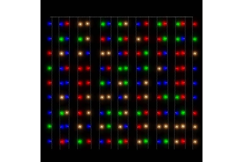 Ljusdraperi 3x3 m 300 lysdioder flerfärgad 8 funktioner - Grå - Ljusnät
