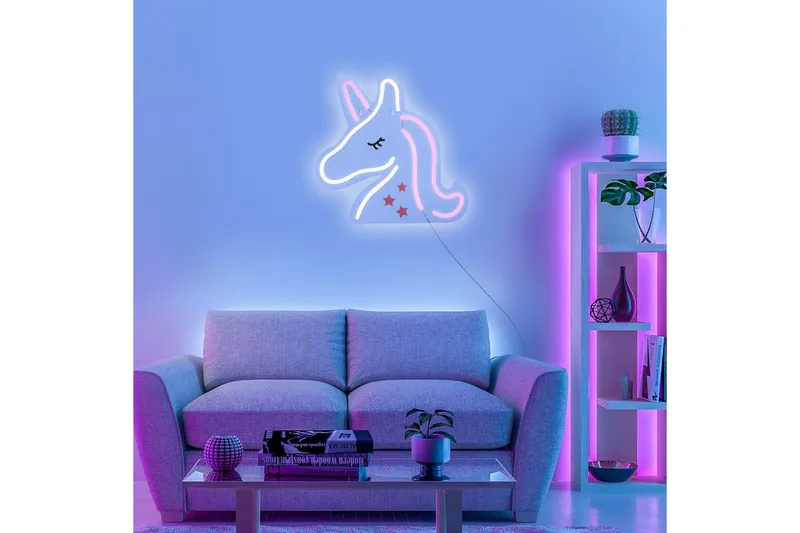 Neon-Enhörning Just Light Dekorationslampa - Multicolored - Belysning - Inomhusbelysning & lampor - Dekorationsbelysning - Dekorationsbelysning djur & figurer