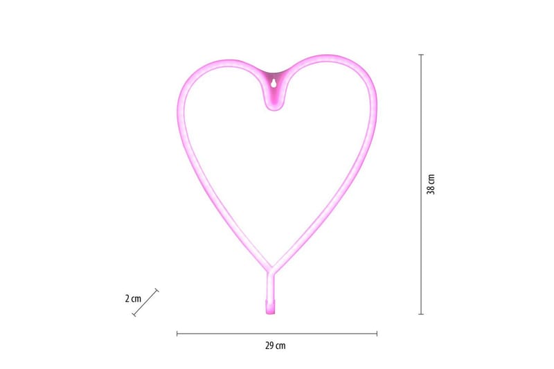 Neon-Hjärta Just Light Dekorationslampa - Pink - Belysning - Inomhusbelysning & lampor - Dekorationsbelysning - Ljusnät