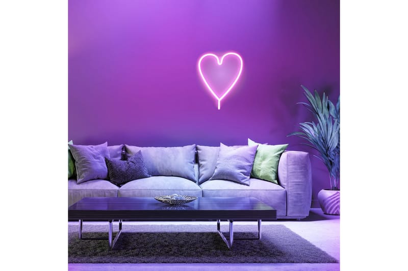Neon-Hjärta Just Light Dekorationslampa - Pink - Belysning - Inomhusbelysning & lampor - Dekorationsbelysning - Ljusnät