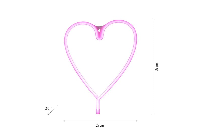 Neon-Hjärta Just Light Dekorationslampa - Pink - Belysning - Inomhusbelysning & lampor - Dekorationsbelysning - Ljusnät