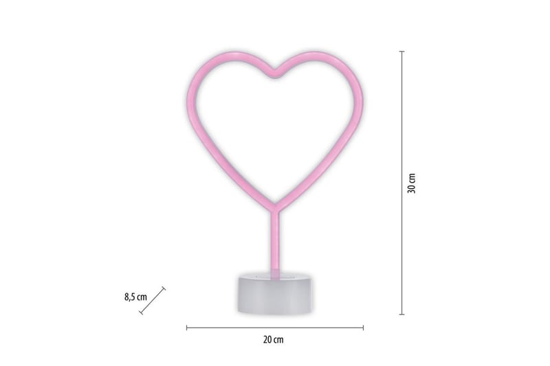 Neon-Hjärta Just Light Dekorationslampa - Pink - Belysning - Inomhusbelysning & lampor - Dekorationsbelysning - Ljusnät