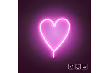 Neon-Hjärta Just Light Dekorationslampa - Pink - Belysning - Inomhusbelysning & lampor - Dekorationsbelysning - Ljusnät