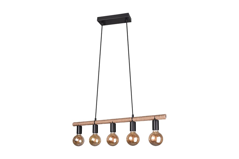 EINAR Taklampa 5L E27 mattsvart/ sisal - Matt svart/Sisal - Belysning - Inomhusbelysning & lampor - Taklampor & takbelysning - Kökslampa & pendellampa