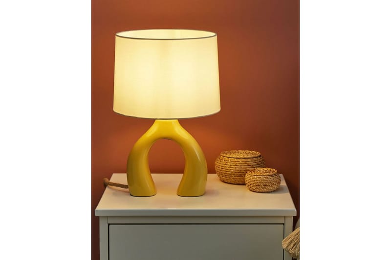 Avsaki Bordslampa 43 cm E27 - Gul/Vit - Belysning - Inomhusbelysning & lampor - Fönsterlampor & fönsterbelysning - Fönsterlampa på fot