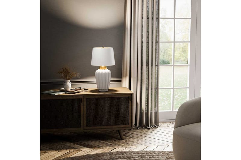 Bexley Quintiesse Bordslampa - White||Brass - Belysning - Inomhusbelysning & lampor - Fönsterlampor & fönsterbelysning - Fönsterlampa på fot