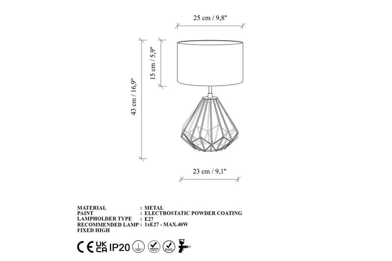 Bordslampa Almasi Mink / Svart - Mink / Svart - Belysning - Inomhusbelysning & lampor - Fönsterlampor & fönsterbelysning - Fönsterlampa på fot