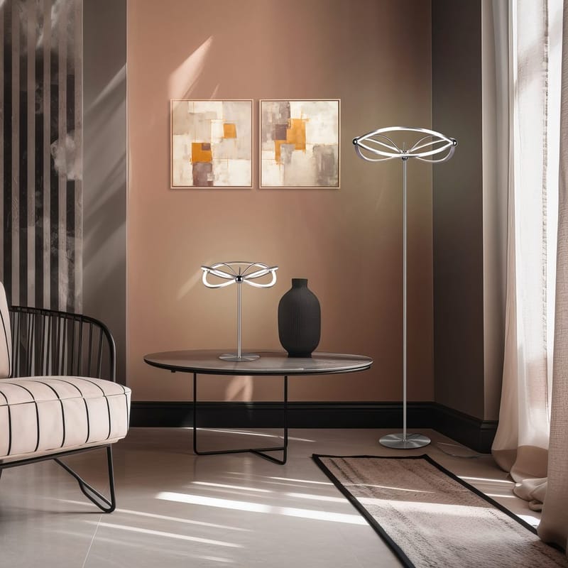 Bordslampa Charivari - Borstad stål - Belysning - Inomhusbelysning & lampor - Fönsterlampor & fönsterbelysning - Fönsterlampa på fot