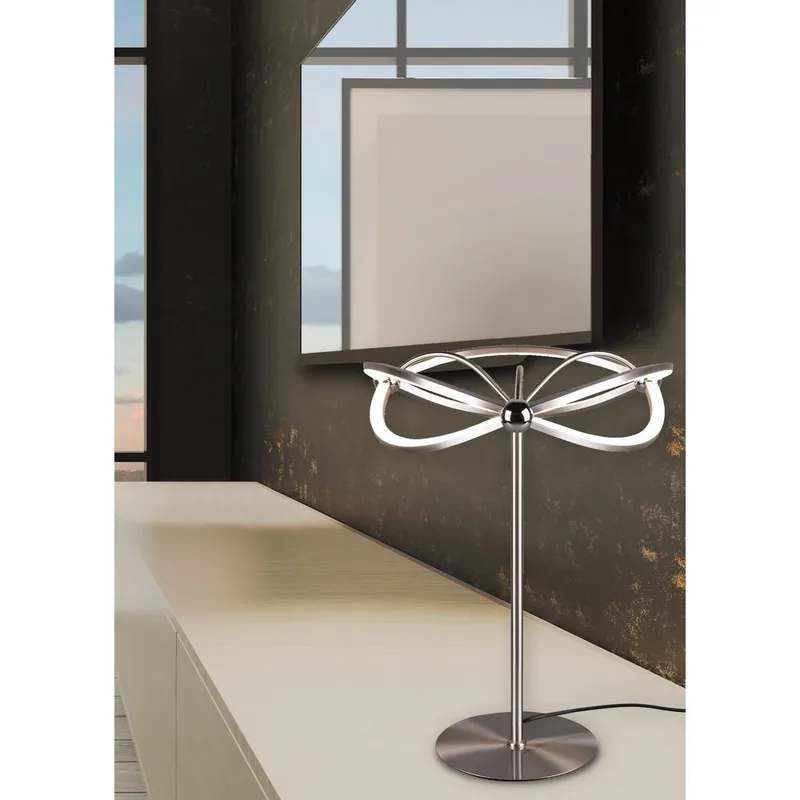 Bordslampa Charivari - Borstad stål - Belysning - Inomhusbelysning & lampor - Fönsterlampor & fönsterbelysning - Fönsterlampa på fot