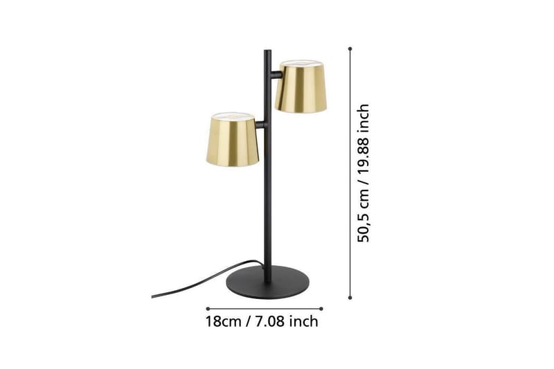 Bordslampa Eglo Altamira Svart/Mässing - Belysning - Inomhusbelysning & lampor - Fönsterlampor & fönsterbelysning - Fönsterlampa på fot