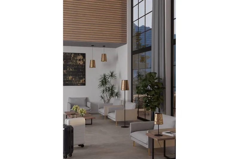 Bordslampa Eglo Castuera Guld med Rosblad - Belysning - Inomhusbelysning & lampor - Fönsterlampor & fönsterbelysning - Fönsterlampa på fot