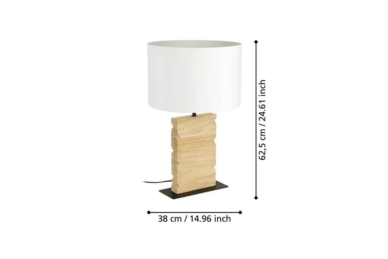 Bordslampa Eglo Contessore Rak Vit/trä - Belysning - Inomhusbelysning & lampor - Fönsterlampor & fönsterbelysning - Fönsterlampa på fot