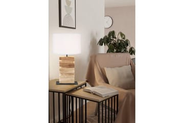 Bordslampa Eglo Contessore Rak Vit/trä - Belysning - Inomhusbelysning & lampor - Fönsterlampor & fönsterbelysning - Fönsterlampa på fot