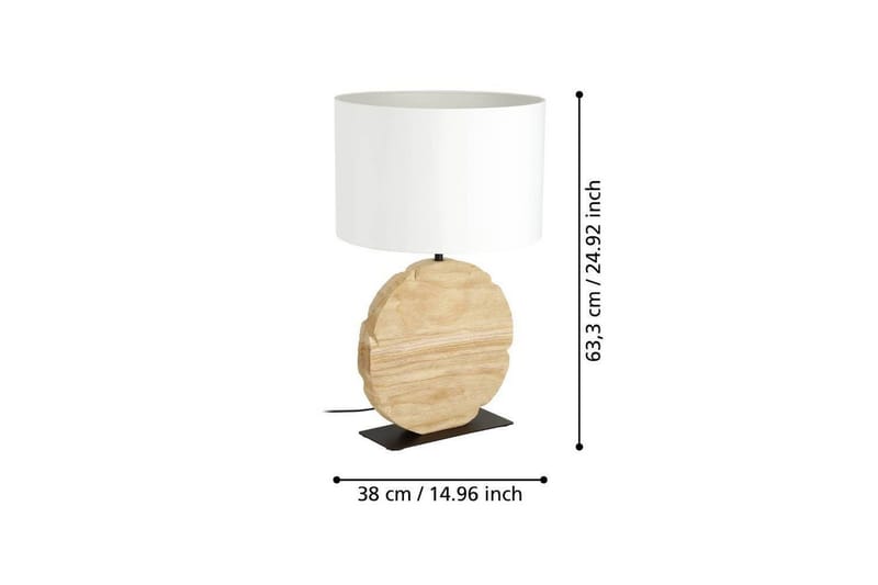 Bordslampa Eglo Contessore Rund Vit/Trä - Belysning - Inomhusbelysning & lampor - Fönsterlampor & fönsterbelysning - Fönsterlampa på fot