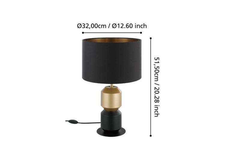 Bordslampa Eglo Laurignano Svart/Guld - Belysning - Inomhusbelysning & lampor - Fönsterlampor & fönsterbelysning - Fönsterlampa på fot