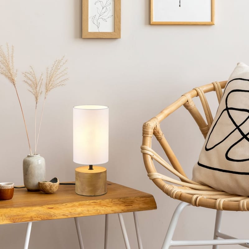 Bordslampa Woody - Trä/vit - Belysning - Inomhusbelysning & lampor - Fönsterlampor & fönsterbelysning - Fönsterlampa på fot