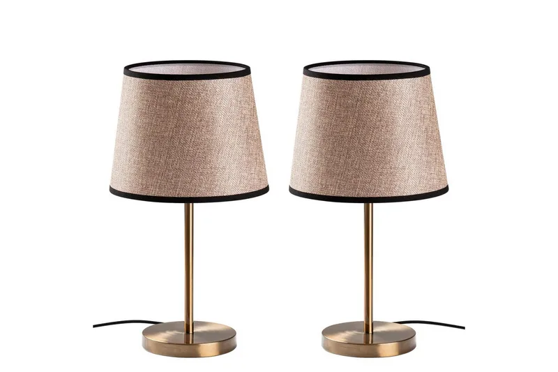 Bordslampset (2 stycken) Jaspal Antik / Svart, Antik / Svart