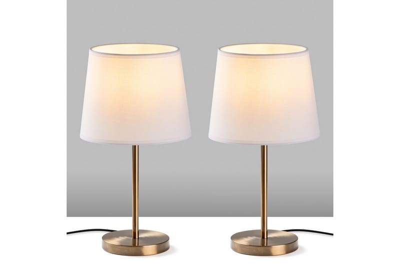 Bordslampset (2 stycken) Jaspal Antik / Vit - Antik / Vit - Belysning - Inomhusbelysning & lampor - Fönsterlampor & fönsterbelysning - Fönsterlampa på fot