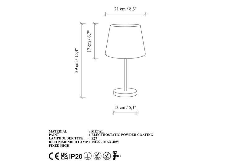 Bordslampset (2 stycken) Jaspal Antik / Vit - Antik / Vit - Belysning - Inomhusbelysning & lampor - Fönsterlampor & fönsterbelysning - Fönsterlampa på fot