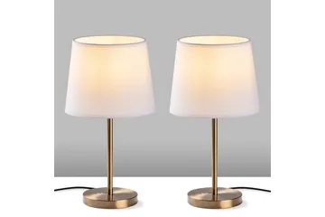 Bordslampset (2 stycken) Jaspal Antik / Vit - Antik / Vit - Belysning - Inomhusbelysning & lampor - Fönsterlampor & fönsterbelysning - Fönsterlampa på fot