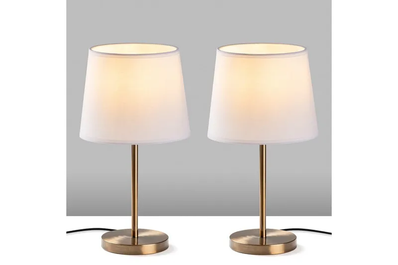 Bordslampset (2 stycken) Jaspal Antik / Vit - Antik / Vit - Belysning - Inomhusbelysning & lampor - Fönsterlampor & fönsterbelysning - Fönsterlampa på fot