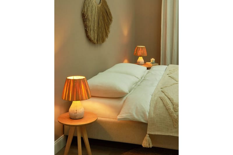 Favignito Bordslampa 2 st 31 cm E27 - Vit/Natur - Belysning - Inomhusbelysning & lampor - Fönsterlampor & fönsterbelysning - Fönsterlampa på fot