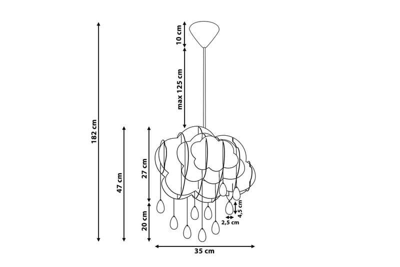 AILENNE Taklampa 35 cm - Kökslampa & pendellampa - Sovrumslampa - Fönsterlampa hängande