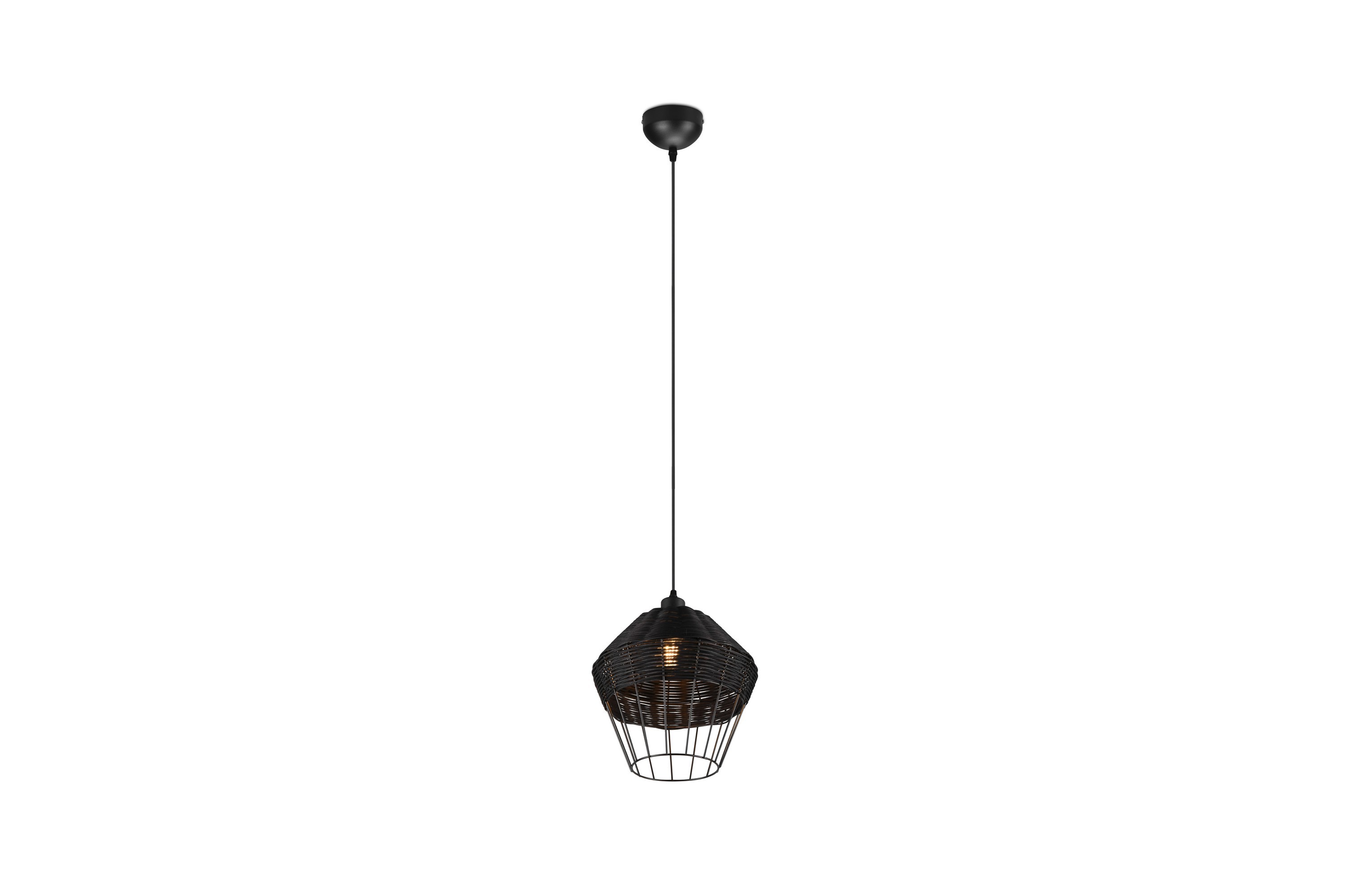 BORKA Pendellampa 1 Lampor 30 cm E27 Svart - Svart