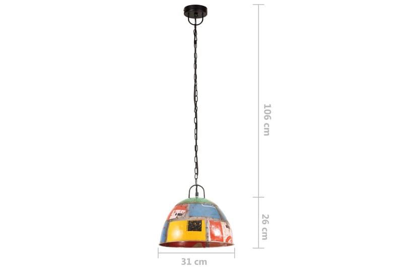 Hänglampa industriell vintage 25 W flerfärgad rund 31 cm E27 - Flerfärgad - Belysning - Inomhusbelysning & lampor - Fönsterlampor & fönsterbelysning - Fönsterlampa hängande