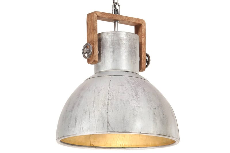 Hänglampa industriell vintage 25 W silver rund 40 cm E27 - Silver - Belysning - Inomhusbelysning & lampor - Fönsterlampor & fönsterbelysning - Fönsterlampa hängande