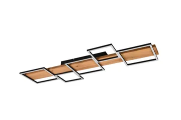 Harper LED Plafond 115 cm mattsvart/ trä - Trä - Belysning - Inomhusbelysning & lampor - Fönsterlampor & fönsterbelysning - Fönsterlampa hängande