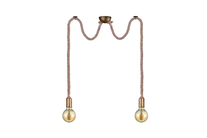 Rope Taklampa 2L  E27 antikmässing, Antik mässing