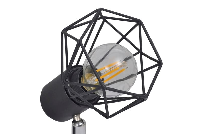 Taklampa industri-design spotlights med 2 LED-glödlampor sva - Svart - Belysning - Inomhusbelysning & lampor - Fönsterlampor & fönsterbelysning - Fönsterlampa hängande