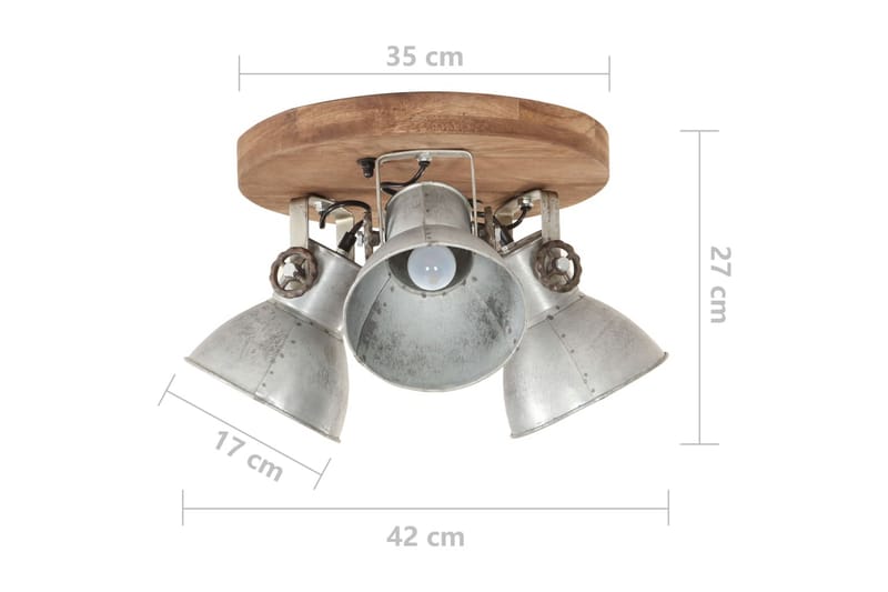 Taklampa industriell 25 W silver 42x27cm E27 - Silver - Kökslampa & pendellampa - Sovrumslampa - Fönsterlampa hängande