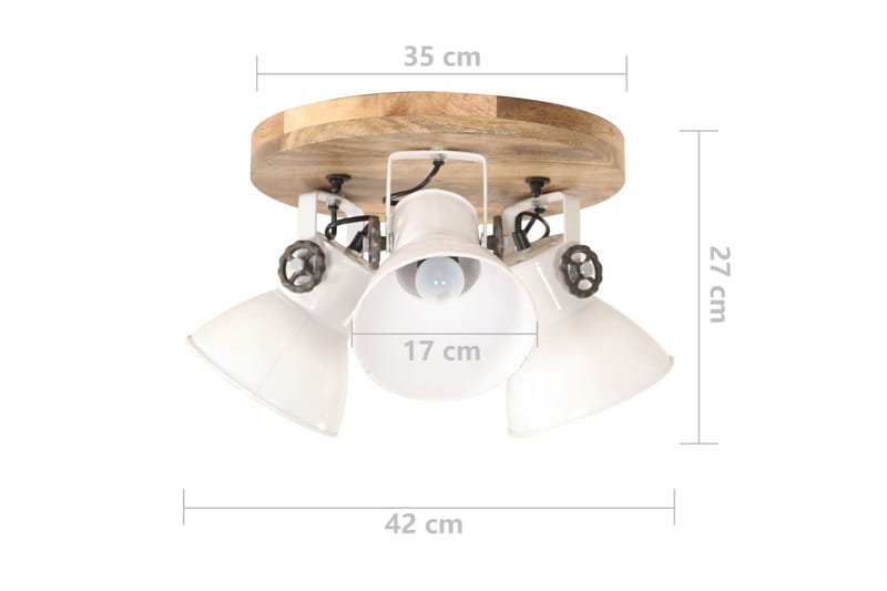 Taklampa industriell 25 W vit 42x27cm E27 - Vit - Belysning - Inomhusbelysning & lampor - Fönsterlampor & fönsterbelysning - Fönsterlampa hängande