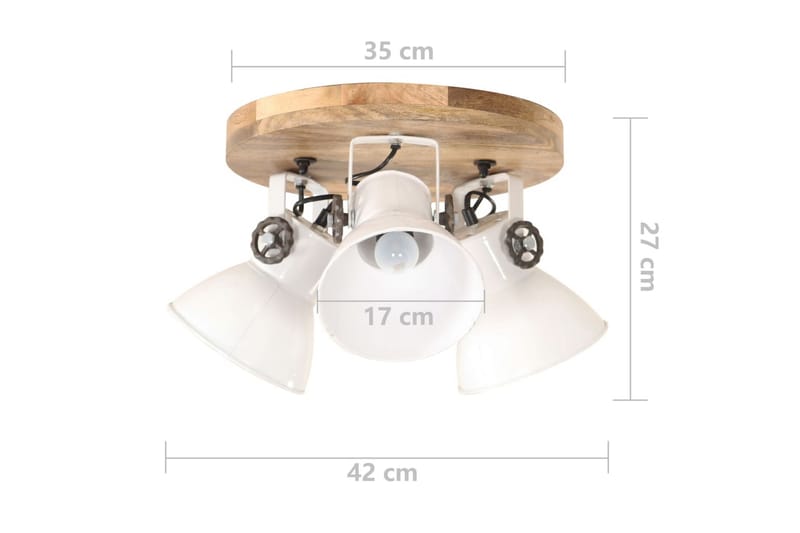 Taklampa industriell 25 W vit 42x27cm E27 - Vit - Kökslampa & pendellampa - Sovrumslampa - Fönsterlampa hängande