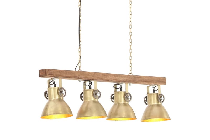 Taklampa industriell mässing E27 mangoträ - Brun - Belysning - Inomhusbelysning & lampor - Fönsterlampor & fönsterbelysning - Fönsterlampa hängande