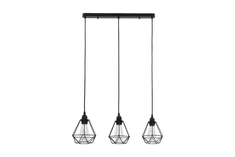 Taklampa med diamantdesign svart 3xE27-lampa - Svart - Kökslampa & pendellampa - Sovrumslampa - Fönsterlampa hängande